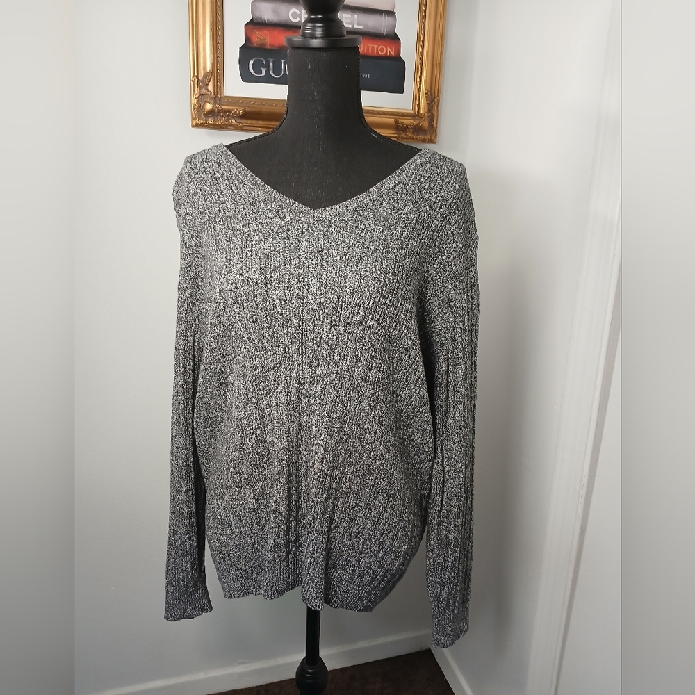100% Cotton Gray Women's Sweater Size XL